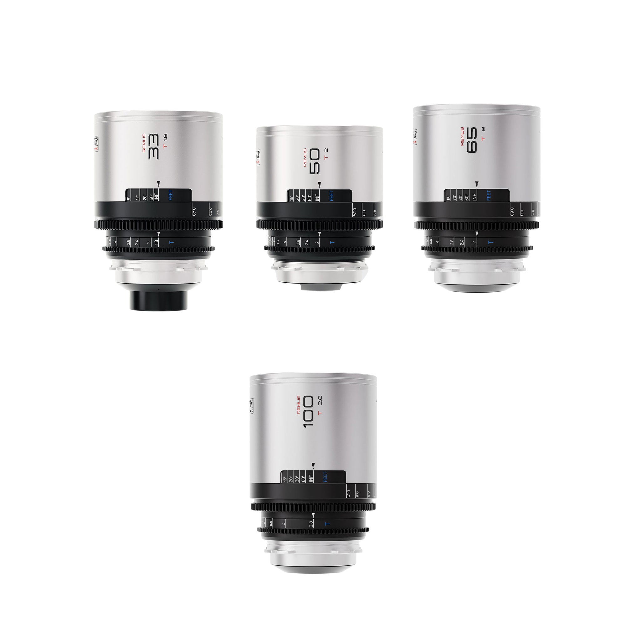 Remus 1.5x Full Frame Anamorphic 4 Lens Set 33/50/65/100mm (PL)