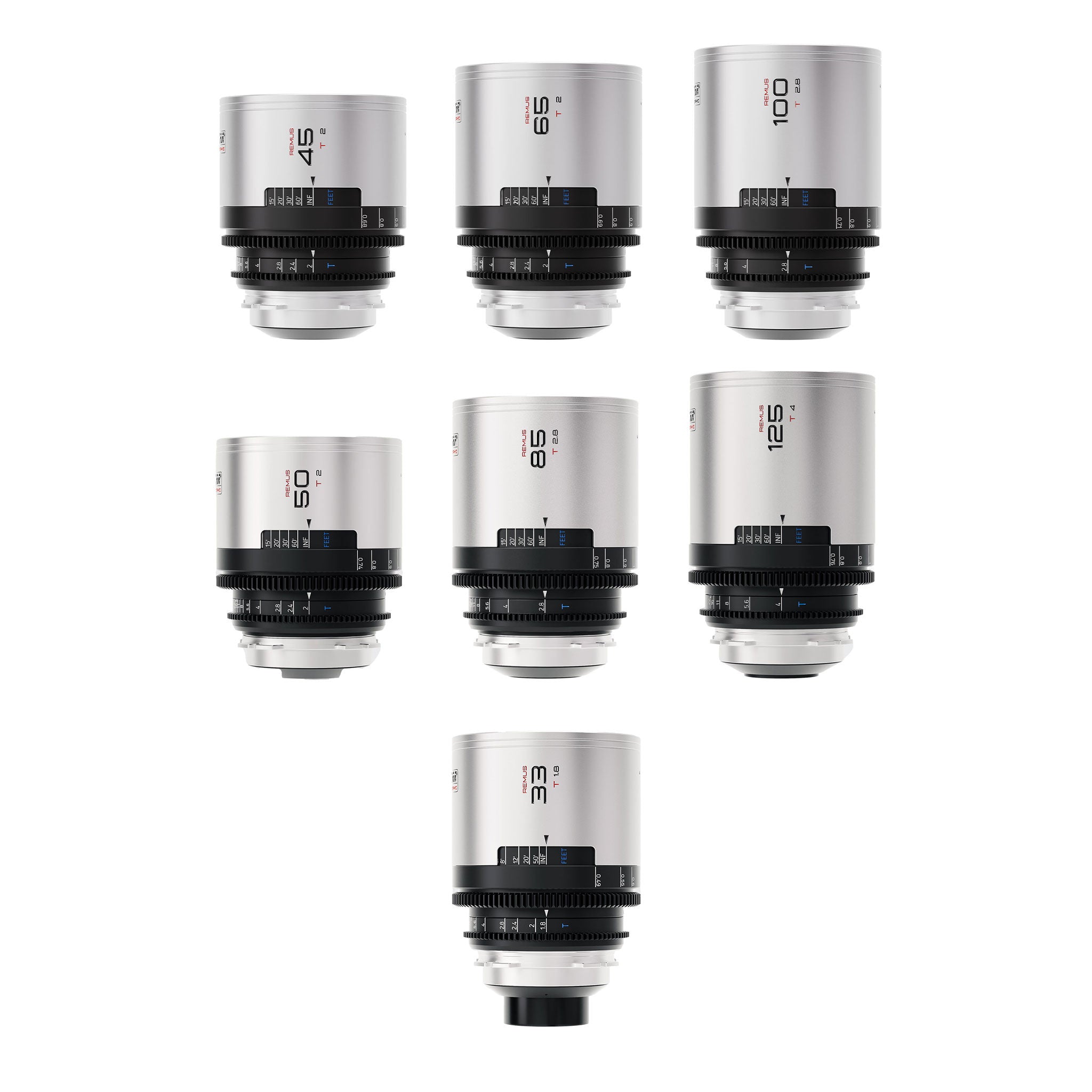 Remus 1.5X Complete FF Lens Set Bundle (33/45/50/65/85/100/125mm)